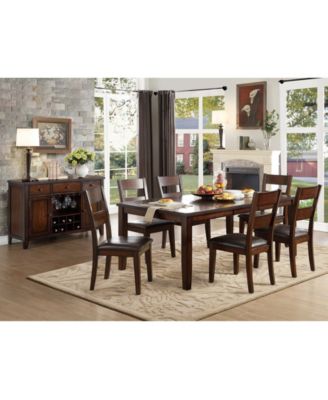 Furniture - Leona 7pc Dining Set (Dining Table & 6 Side Chairs)