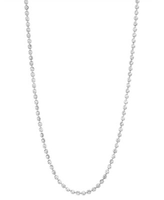 Italian Gold - Moon Link 18" Chain Necklace in 14k White Gold