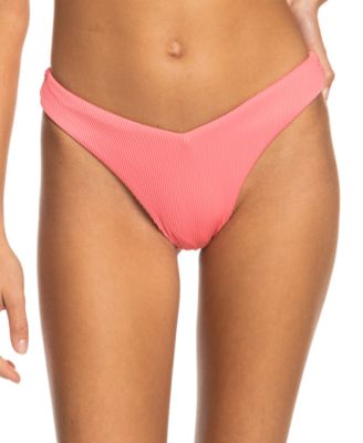 Roxy - Juniors' Love Cheeky High-Leg Ribbed Bikini Bottoms