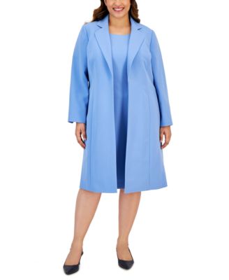 Le Suit - Plus Size Sheath Dress & Long Topper Jacket