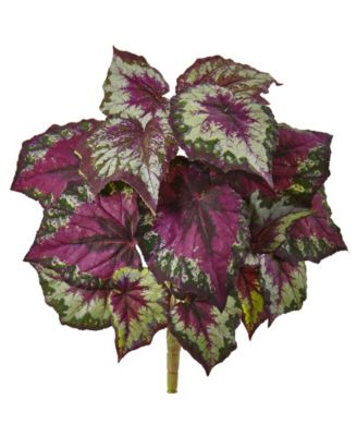 Nearly Natural - 6-Pc. Wax Begonia Artificial Bush Set