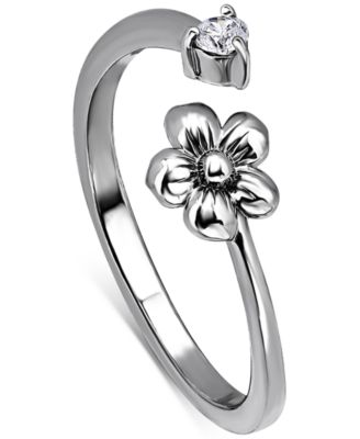 Giani Bernini - Cubic Zirconia Flower Bypass Toe Ring