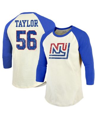 Majestic - Threads Men's Lawrence Taylor Cream/Red New York Giants Retired Player Name Number 3/4 Raglan Sleeve T-Shirt