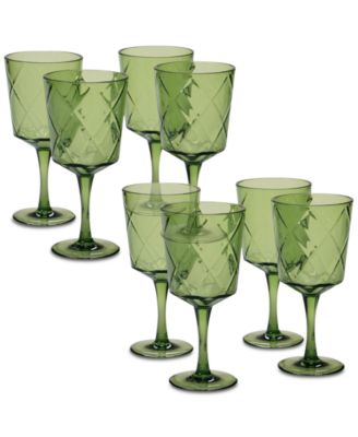 Certified International - Green Diamond Acrylic 8-Pc. All-Purpose Goblet Set