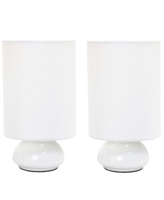All The Rages - Gemini Colors 2 Pack Mini Touch Table Lamp Set with Fabric Shades