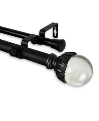 Rod Desyne - Pixie Double Curtain Rod 1" OD 28-48 inch - Black
