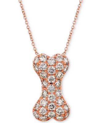 Le Vian - Nude Diamond Dog Bone 20" Pendant Necklace (1 ct. t.w.) in 14k Rose Gold