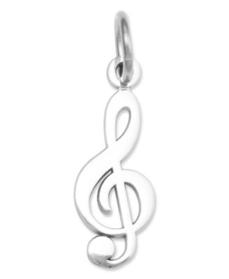 Macy's - 14k White Gold Charm, White Gold Treble Clef Charm