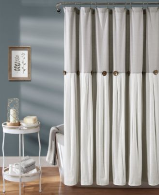 Lush Décor - Linen Button 72" x 72" Shower Curtain