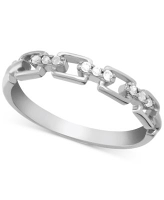 Macy's - Diamond (1/10 ct. t.w.) Link Band Ring in Sterling Silver