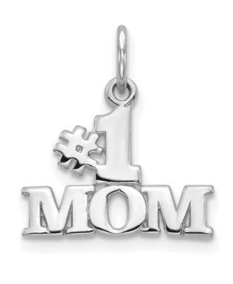 Macy's - #1 Mom Charm in 14k White Gold