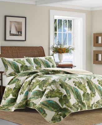 Tommy Bahama Home - Tommy Bahama Fiesta Palms Bright Green Reversible 3-Piece Full/Queen Quilt Set