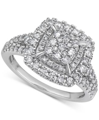 Macy's - Diamond Cluster Ring (1 ct. t.w.) in 10k White Gold