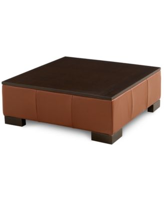 Macy's - Darrium 36" Leather Ottoman