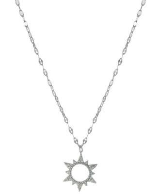 Giani Bernini - Cubic Zirconia Sun Pendant Necklace in Sterling Silver, 16" + 2" extender