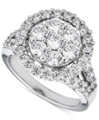 Macy's - Diamond Halo Cluster Ring (2-1/2 ct. t.w.) in 14k White Gold