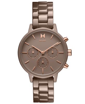 MVMT - Women's Chronograph Nova Taupe Ceramic Bracelet Watch 38mm
