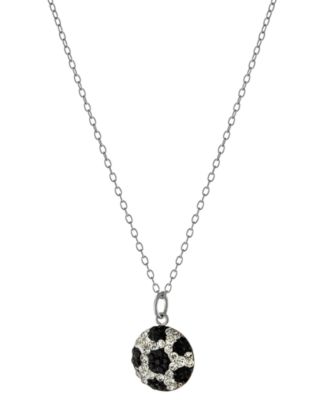 Giani Bernini - Crystal Soccer Ball 18" Pendant Necklace in Sterling Silver