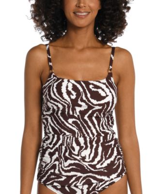 La Blanca - Women's Fierce Lines Side-Shirred Tankini Top