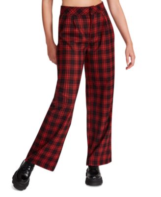 Steve Madden - Women's Isabella Plaid Wide-Leg Pants