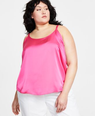 Bar III - Plus Size Scoop-Neck Satin Camisole