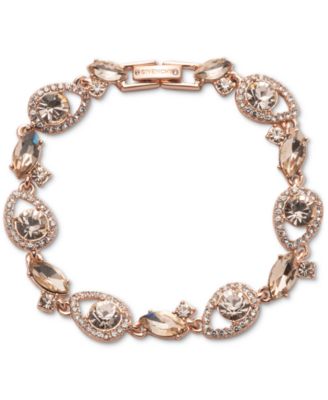 Givenchy - Rose Gold-Tone Silk Crystal Open Pear Flex Bracelet