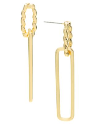 On 34th - Twisted Linear Drop Earrings