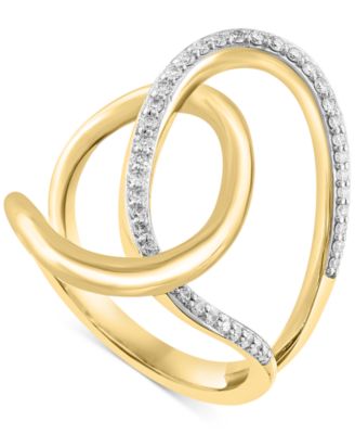 EFFY Collection - Diamond Interlocking Loop Abstract Statement Ring (1/4 ct. t.w.) in 14k yellow Gold