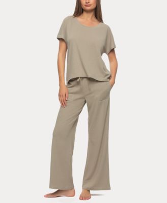 Felina - Women's Lauren Linen Jersey Pullover Top and Pants Set Sleepwear