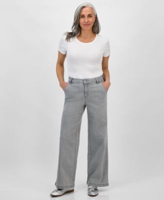 Style & Co - Petite High-Rise Wide-Leg Jeans