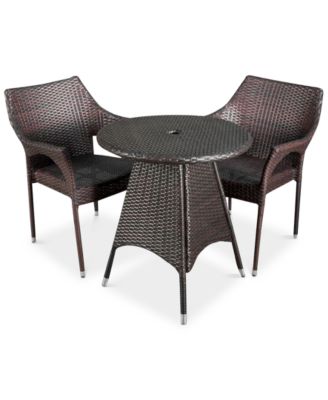 Noble House - Chiese 3-Pc. Dining Arm Chair Set, Quick Ship