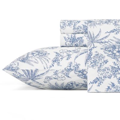 Tommy Bahama Home - Tommy Bahama Pen and Ink Palm Queen Sheet Set