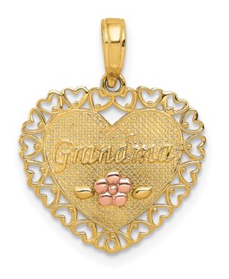 Macy's - Grandma Heart Charm in 14k Yellow and Rose Gold