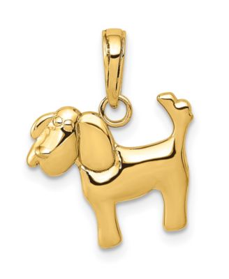 Macy's - Polished Dog Charm in 14k Yellow Gold