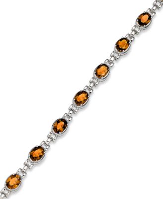 Macy's - Sterling Silver Bracelet, Citrine Oval Link Bracelet (10 ct. t.w.)