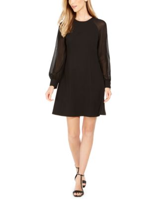 Calvin Klein - Women's Illusion-Sleeve A-Line Dress