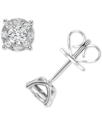 Macy's - Diamond Miracle Plate Halo Stud Earrings (1/4 ct. t.w.) in 14k White Gold