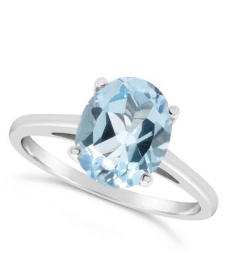 Macy's - Oval-shape Gemstone Ring in Sterling Silver. Available in Sky Blue Topaz (3 ct. t.w.) and Rose Quart (2-1/4 ct. t.w.)
