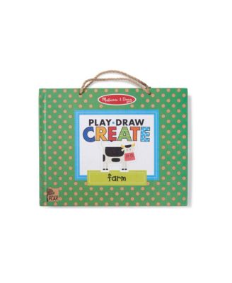 Melissa and Doug - Natural Play: Play, Draw, Create Reusable Drawing Magnet Kit – Farm 38 Magnets, 5 Dry-Erase Markers
