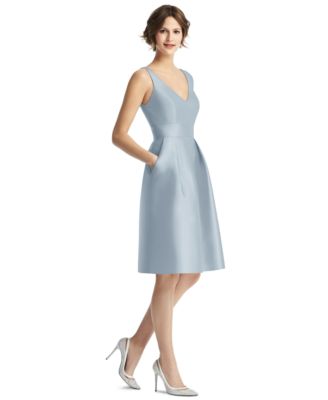 Alfred Sung - V-Neck Fit & Flare Dress
