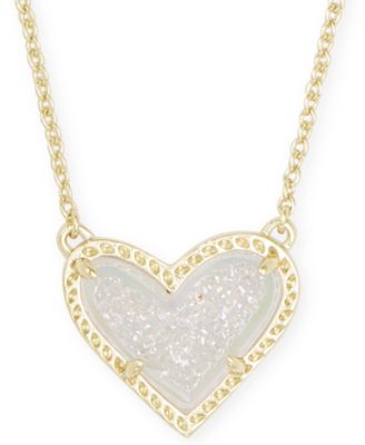Kendra Scott - Stone Heart Pendant Necklace, 15" + 2" extender