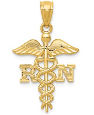 Macy's - Registered Nurse Charm Pendant in 14k Yellow Gold
