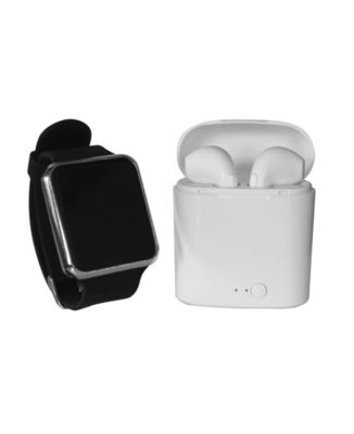 Ztech - Unisex LED Touch Watch and Wireless Headphones with Portable Charging Case Set