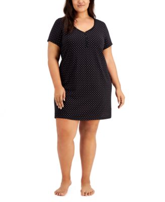 Charter Club - Plus Size Printed Cotton Sleep Shirt