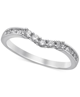 Macy's - Diamond Curved Anniversary Ring (1/3 ct. t.w.) in 14k White Gold