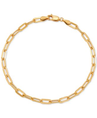 Italian Gold - Paperclip Link Chain Bracelet in 10k Gold