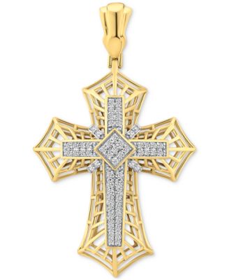 Macy's - Men's Diamond Cross Openwork Pendant (1 ct. t.w.) in 10k Gold