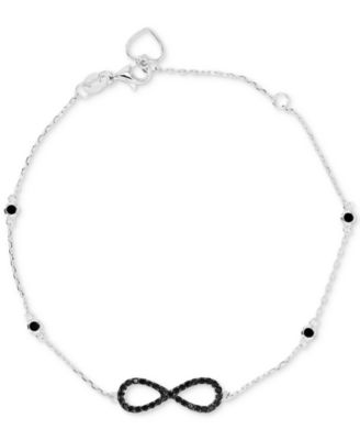 Macy's - Black Spinel Infinite Chain Bracelet (1/2 ct. t.w.) in Sterling Silver