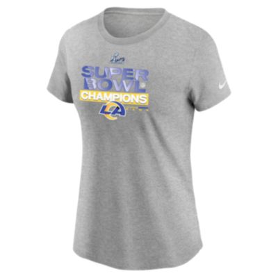 Nike - Women's  Heather Charcoal Los Angeles Rams 2021 Super Bowl Champions Locker Room Trophy Collection T-Shirt