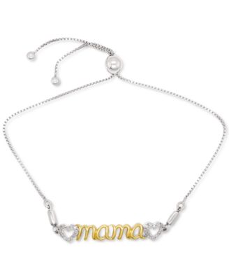 Macy's - Diamond Heart Mama Bolo Bracelet (1/6 ct. t.w.)